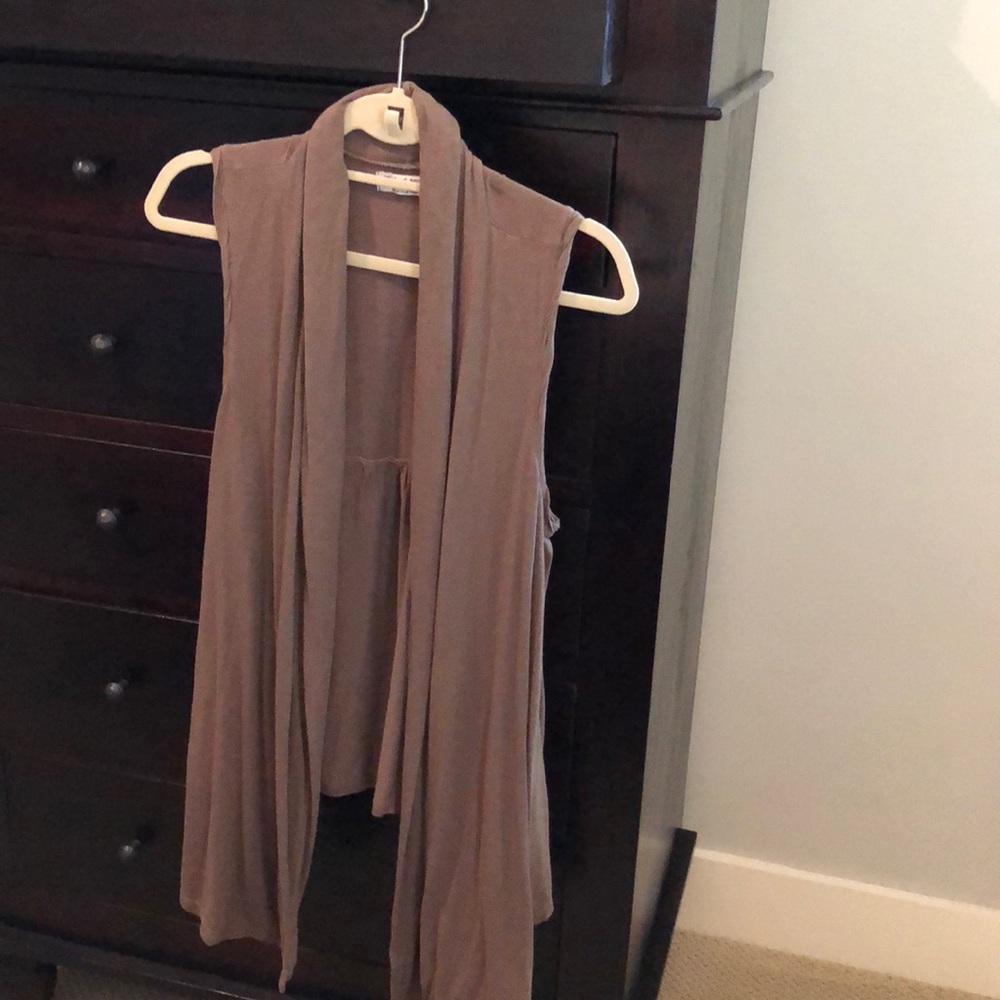 Michael Stars light brown sleeveless cardigan